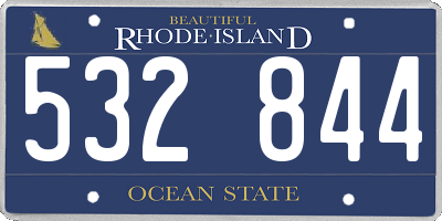 RI license plate 532844