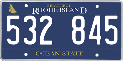RI license plate 532845