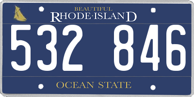 RI license plate 532846