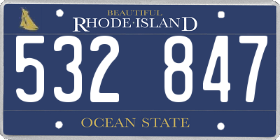RI license plate 532847