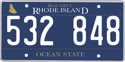 RI license plate 532848