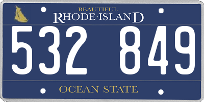 RI license plate 532849