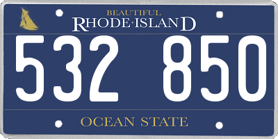 RI license plate 532850
