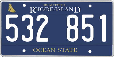 RI license plate 532851