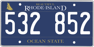 RI license plate 532852