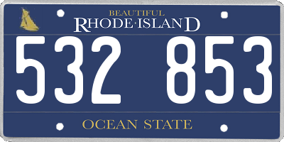 RI license plate 532853