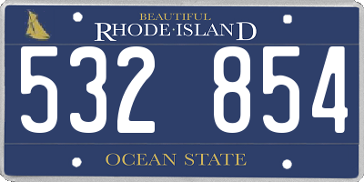 RI license plate 532854