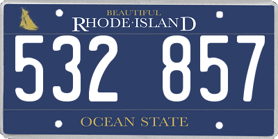 RI license plate 532857