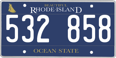 RI license plate 532858