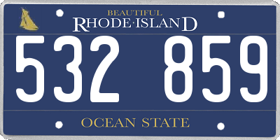 RI license plate 532859