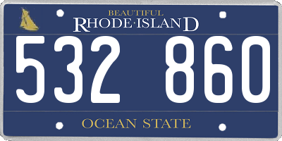 RI license plate 532860