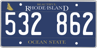 RI license plate 532862