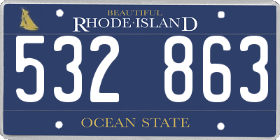 RI license plate 532863