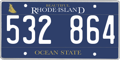 RI license plate 532864