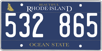 RI license plate 532865