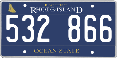 RI license plate 532866