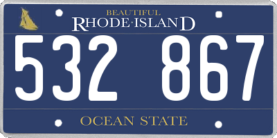 RI license plate 532867