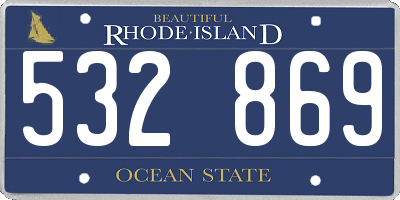 RI license plate 532869