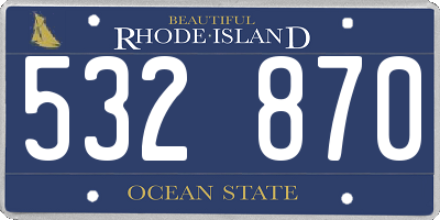 RI license plate 532870