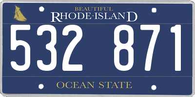RI license plate 532871