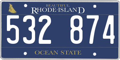 RI license plate 532874