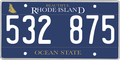 RI license plate 532875