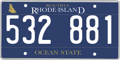 RI license plate 532881
