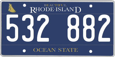 RI license plate 532882