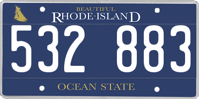 RI license plate 532883