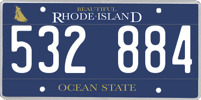 RI license plate 532884