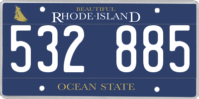 RI license plate 532885