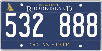 RI license plate 532888