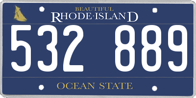 RI license plate 532889