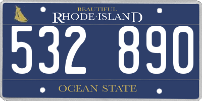 RI license plate 532890