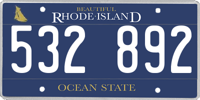 RI license plate 532892