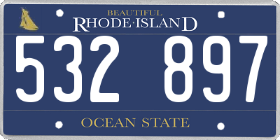 RI license plate 532897
