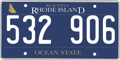 RI license plate 532906