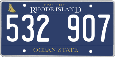RI license plate 532907