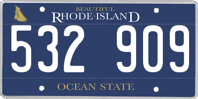 RI license plate 532909