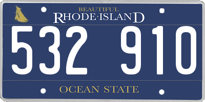 RI license plate 532910