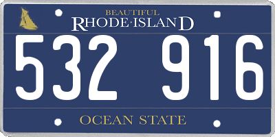 RI license plate 532916