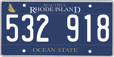 RI license plate 532918