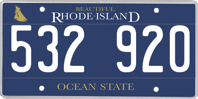 RI license plate 532920