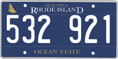 RI license plate 532921