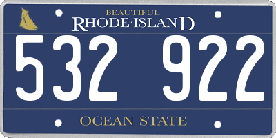 RI license plate 532922