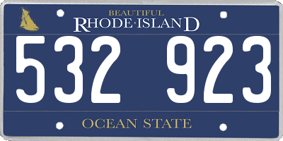 RI license plate 532923
