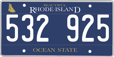 RI license plate 532925
