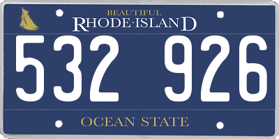 RI license plate 532926