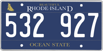 RI license plate 532927