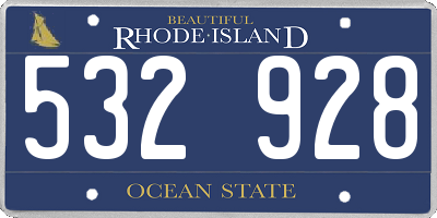 RI license plate 532928